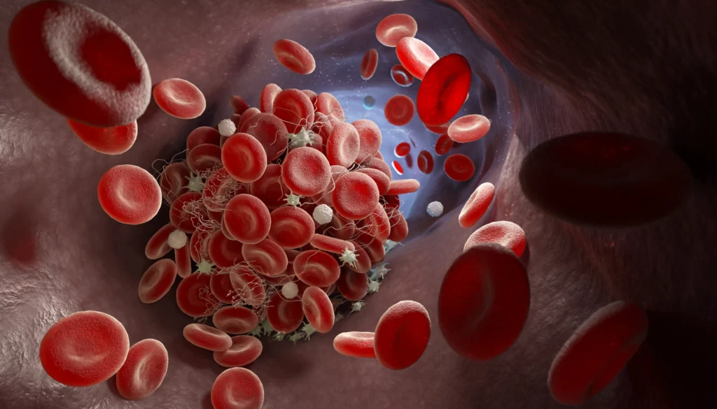 Imagen microscópica detallada de glóbulos rojos saludables en circulación.
