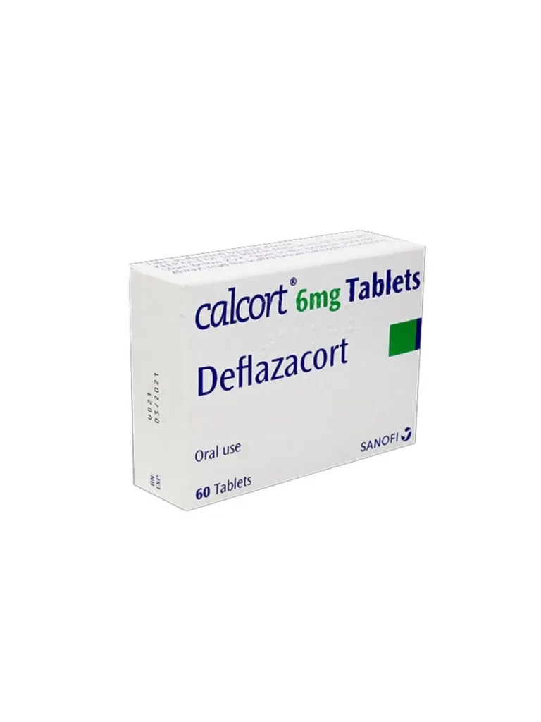 otografía de la caja del medicamento deflazacort para qué sirve usado en tratamientos contra inflamación, dolor y enfermedades autoinmunes